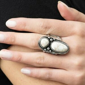 Boho Gypsy Sisters Silver and White Ring